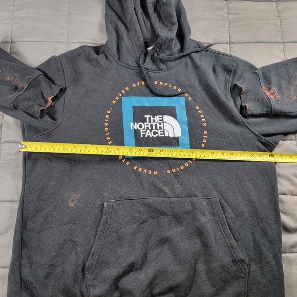 The North Face Mens Large Black Sweatshirt Pullover Hoodie Geo NSE Athletic - Picture 9 of 12